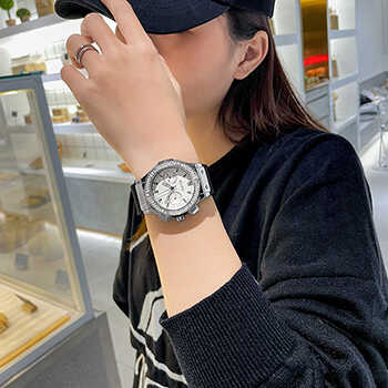 Đồng hồ Guou nữ dây cao su mặt tròn size to đính đá đen cá tính ĐHĐ35601